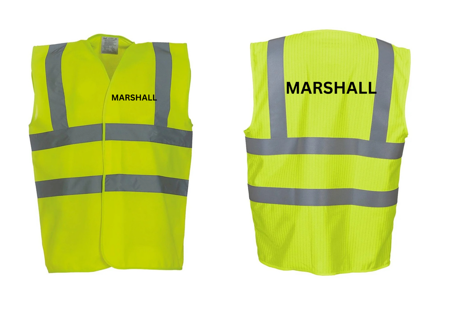 Hi Vis Safety Waistcoat printed Marshall