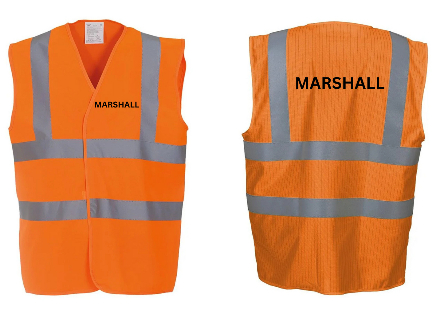 Hi Vis Safety Waistcoat printed Marshall