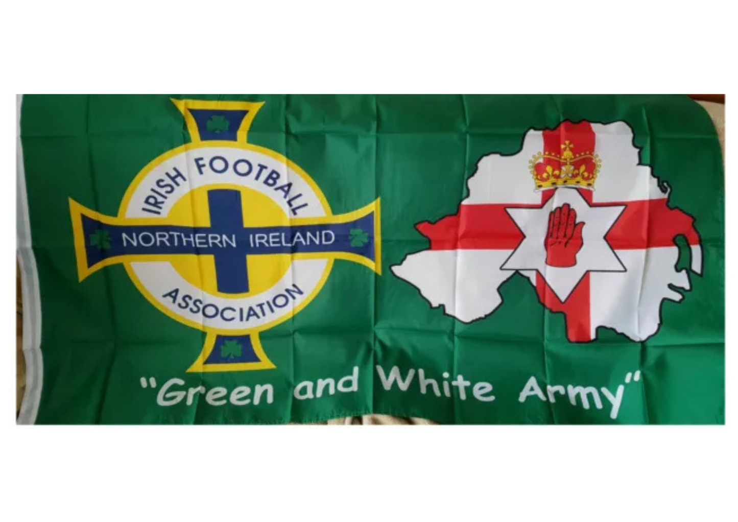 Northern Ireland Green and White Army Flag 5ft x 3ft