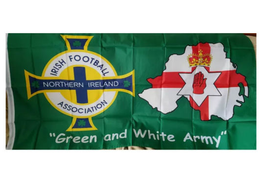 Northern Ireland Green and White Army Flag 5ft x 3ft